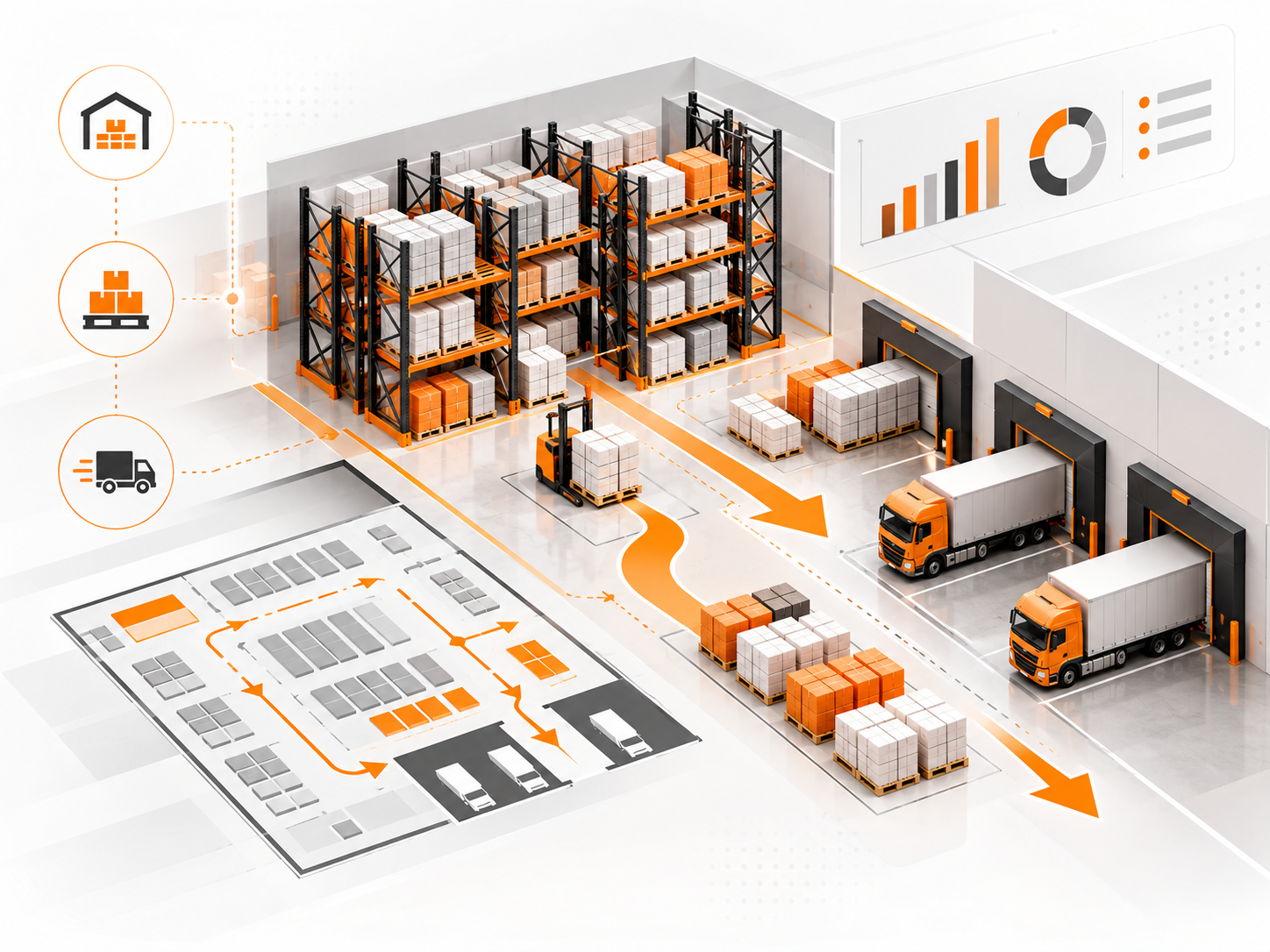 Warehouse and distribution optimisation graphic